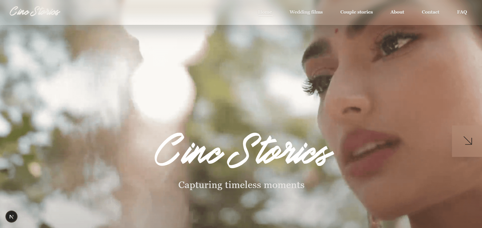 Photography Studio Website view