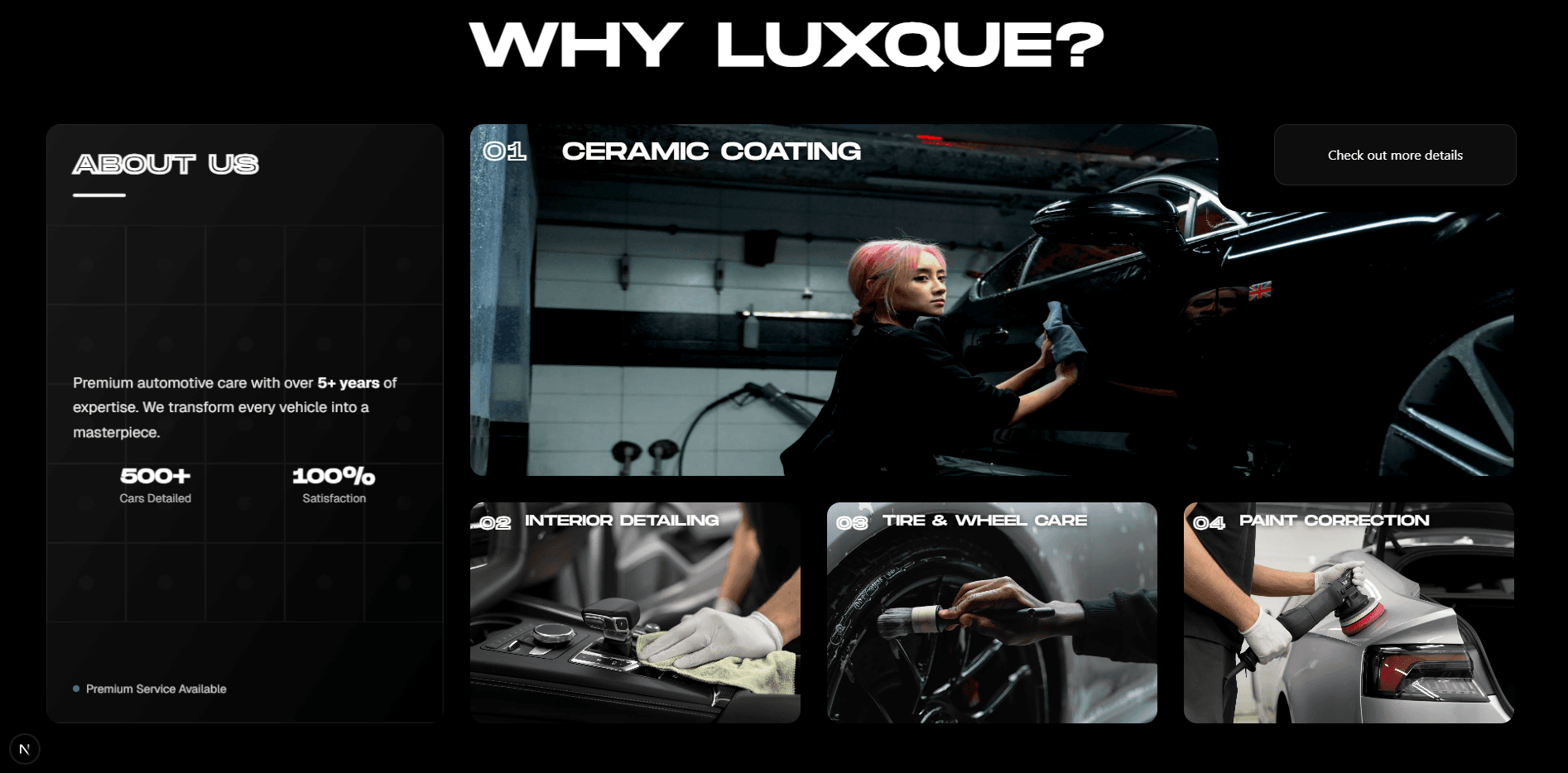 Car Detailing Website view